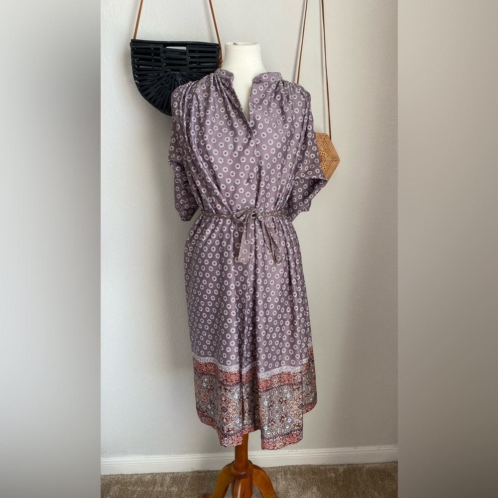 Vintage 70’s Ms. Sugar Geometric Dress Robe, Size 14